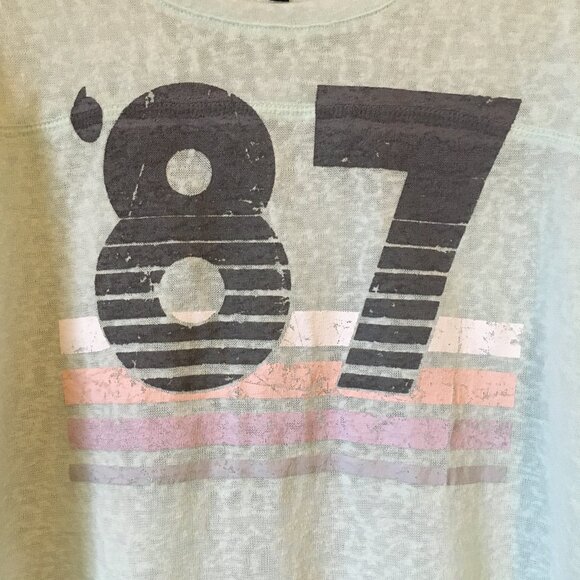 Preppy Pastel Distressed Retro Varsity 1987 Tee - Picture 8 of 15
